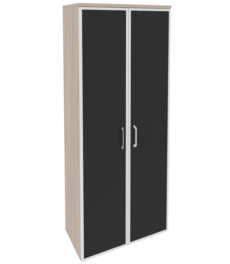 Шкаф высокий широкий O.ST-1.10R white/black (800*420*1977)