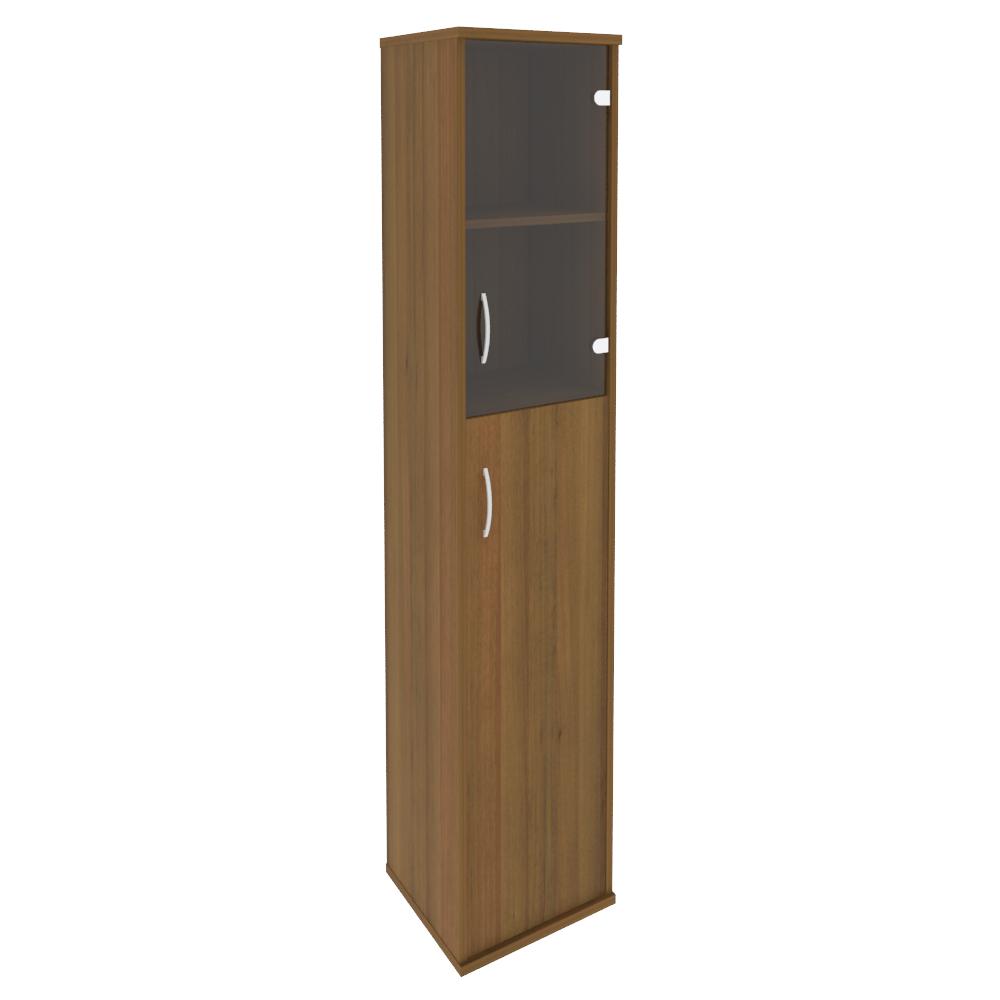 Шкаф высокий узкий комбинированный со стеклом А.СУ-1.2 Л/Пр 404х365х1980