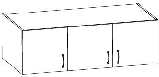 Антресоль для трехстворчатого шкафа АС-33 (1242х610х404)