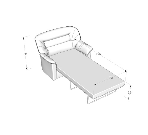 Кресло-кровать  с подлокотниками 124*88*88