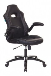 Кресло игровое Бюрократ VIKING-1N/BL-BLUE черный/синий искусственная кожа